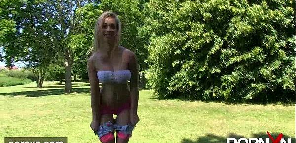  PORNXN Chessie Kay flashes her gorgeous tits while pissing in public